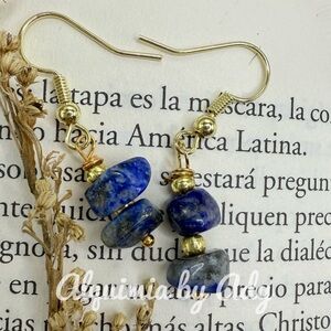Alquimia Blue lapis and Gold Stone Earrings